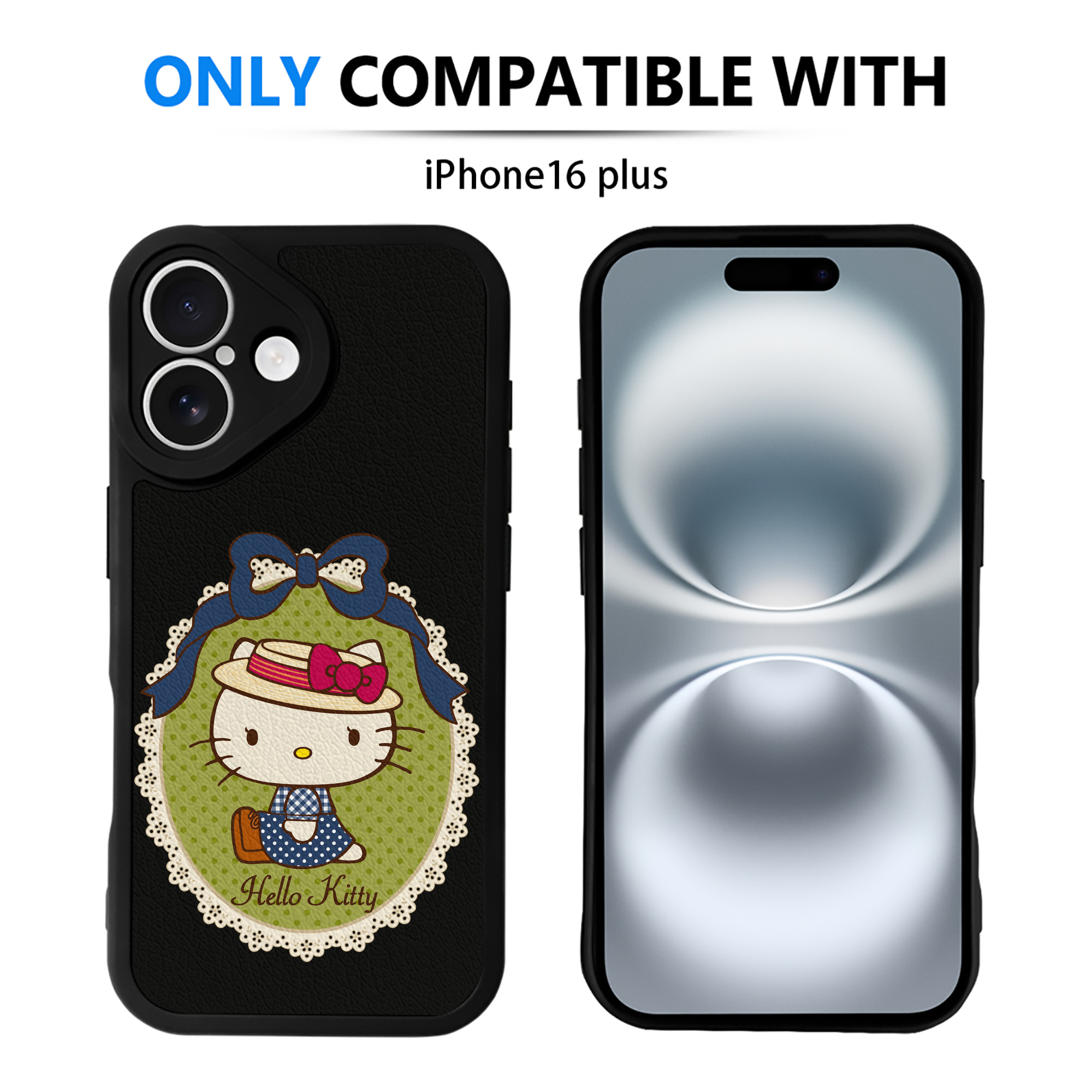 （画像用） Hello Kitty ハローキティ 【iPhone 16シリーズ対応】シリコンスマホケース（レザー調） 材質：シリコン